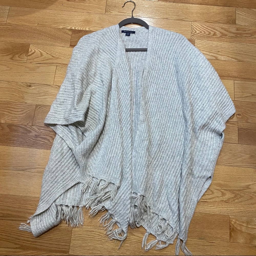 American eagle knitted cream poncho